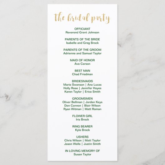 Kerstmis Holly Wreath Wedding Program Programma (Achterkant)