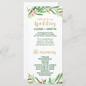 Kerstmis Holly Wreath Wedding Program Programma (Voorkant / Achterkant)