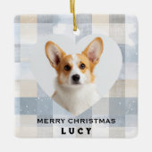Kerstmis Hond Hartvormige Foto Ornament (Voorkant)