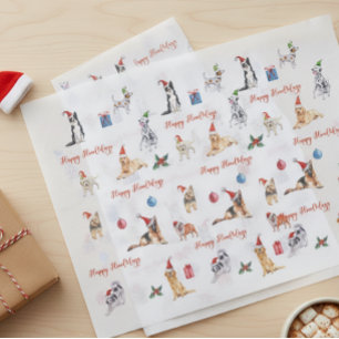 Kerstmis Hond Liefhebber Gelukkig Hoe-lidagen Tissuepapier