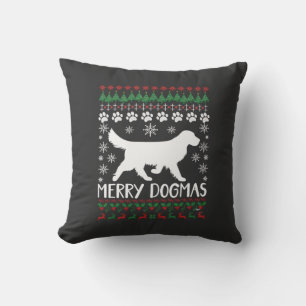 Kerstmis Hond Sneeuwvlok Lelijk Kersttrui Kussen
