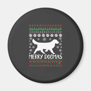 Kerstmis Hond Sneeuwvlok Lelijk Kersttrui Magneet