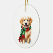 Kerstmis Hond, Vakantie Gouden Retriever, Keramisch Ornament (Links)
