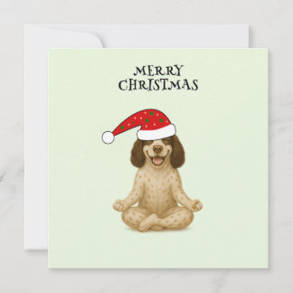 Kerstmis hond yoga pose feestdagenkaart