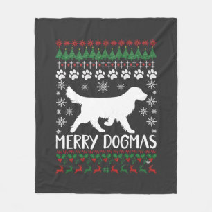 Kerstmis honden sneeuwvlok lelijk kersttrui fleece deken