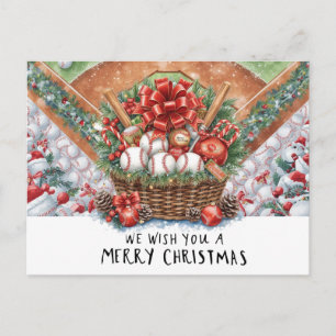 Kerstmis honkbal feestdagenkaart