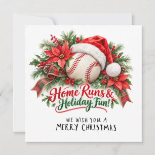 Kerstmis honkbal feestdagenkaart
