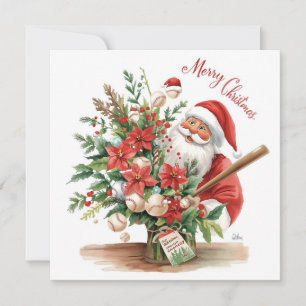 Kerstmis honkbal feestdagenkaart