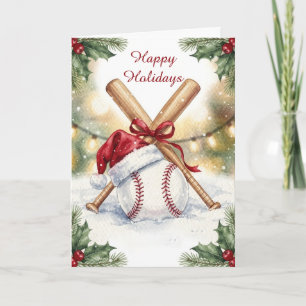 Kerstmis honkbal kerstkaarten feestdagen kaart