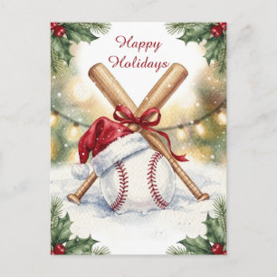 Kerstmis honkbal kerstkaarten feestdagenkaart
