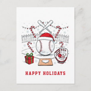 Kerstmis honkbal kerstkaarten feestdagenkaart