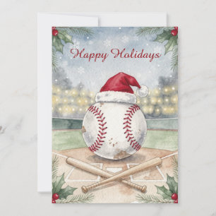 Kerstmis honkbal kerstkaarten feestdagenkaart