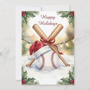 Kerstmis honkbal kerstkaarten feestdagenkaart