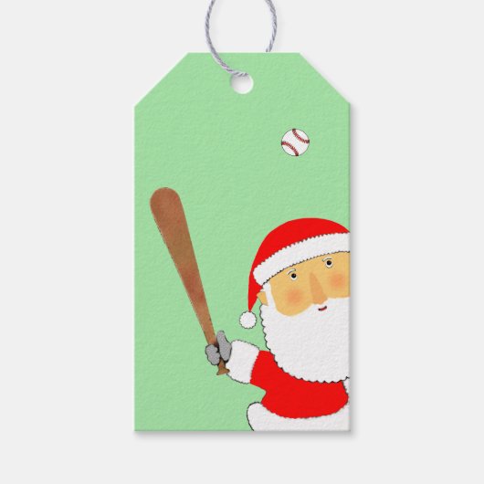 Kerstmis honkbal vakantie cadeaulabel (Voorkant)