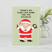 Kerstmis honkbal vakantie kaarten (Staand voorkant)