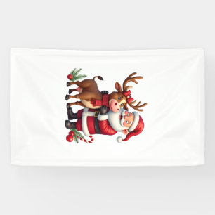 Kerstmis Hoogland Koe Met Sinterklaas Schots Vinta Spandoek