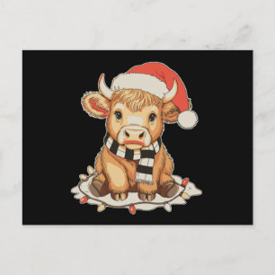 Kerstmis Hoogland Koe Moo Kerstmis Vakantie Seizoe Feestdagenkaart