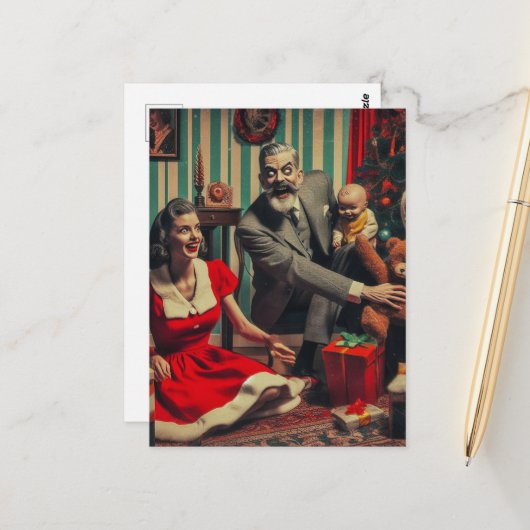 Kerstmis horror briefkaart (Voorkant / Achterkant in situ)