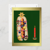 Kerstmis Hotdog Feestdagenkaart (Voorkant / Achterkant)