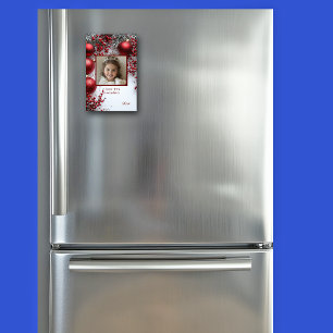 Kerstmis hou ik van jou oma Rode ornamenten Magneet