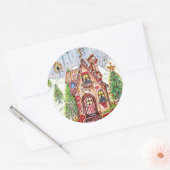 Kerstmis huis stickers lg 3" (Envelop)