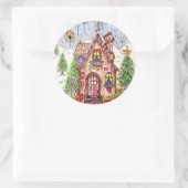Kerstmis huis stickers lg 3" (Tas)