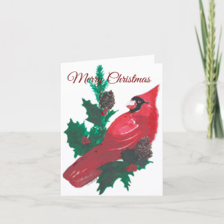Kerstmis Hulst & Kardinaal Vouw Kerstkaart Feestdagen Kaart