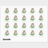 Kerstmis Humor Quote Cute Owl Bird Vierkante Sticker (Vel)