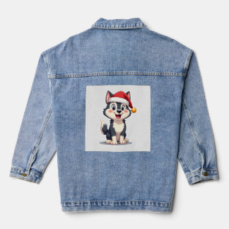 Kerstmis Husky Hondenliefhebber Malamute (2) Denim Jacket