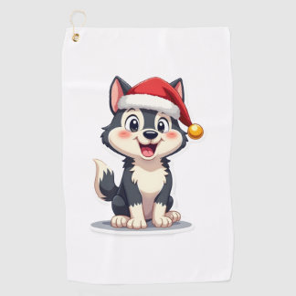 Kerstmis Husky Hondenliefhebber Malamute (2) Golfhanddoek