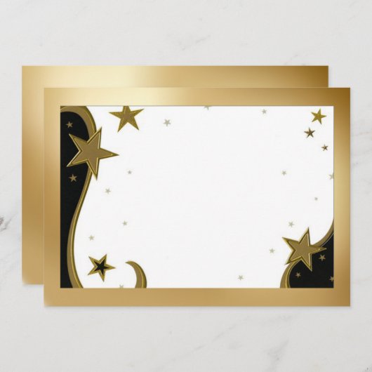 Kerstmis, Huwelijk, Jubileum Gouden Sterren Foto Feestdagenkaart (Voorkant / Achterkant)