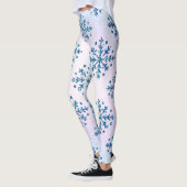 Kerstmis Ice Blue Snowflakes Iridescent Leggings (Links)
