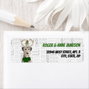 Kerstmis Iers Wolfhound Lover Return Address Etiket