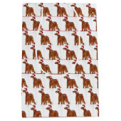 Kerstmis Ierse Setter in Sneeuwvlok Medium Cadeauzakje (Voorkant)