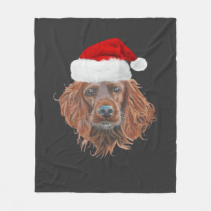 Kerstmis Ierse Setter Klassiek T-shirt Fleece Deken
