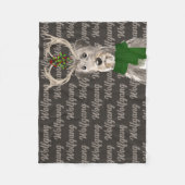Kerstmis: Ierse Wolfhound met Dog's naam Fleece Deken (Voorkant)