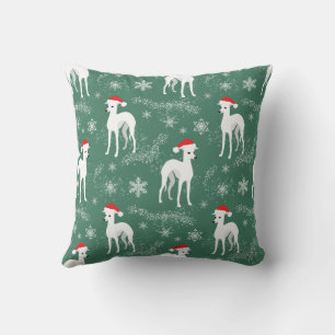 Kerstmis Iggy Italiaanse Greyhounds in de Sneeuw T Kussen