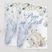 Kerstmis Ijsbeer Groenaarrangement Sneeuw (Voorkant / Achterkant)