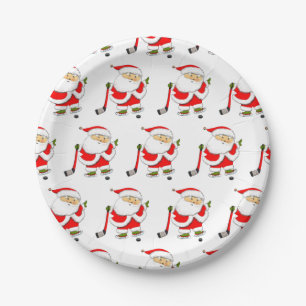 Kerstmis ijshockey papieren bordje