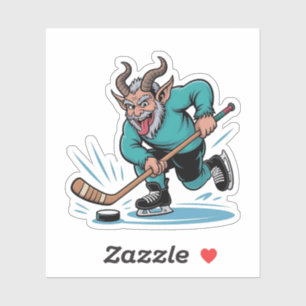 Kerstmis IJshockey Spelen Enge Kerstmis Sport Sticker