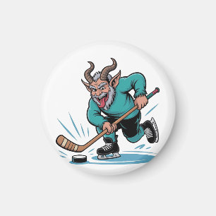 Kerstmis Ijshockey Spelen Griezelige Kerst Sport Magneet