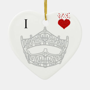 Kerstmis Ik Hart Pageant Kroon Keramisch Ornament