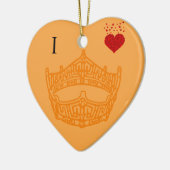 Kerstmis Ik Hart Paginaant Kroon Keramisch Ornament (Links)