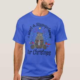 Kerstmis Ik wil een nijlpaard voor Kerstmis vint T-shirt