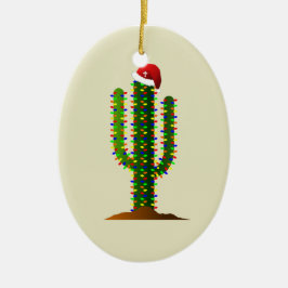 Kerstmis in Arizona Saguaro Cactus Lights Keramisch Ornament