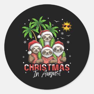 Kerstmis in augustus.png ronde sticker