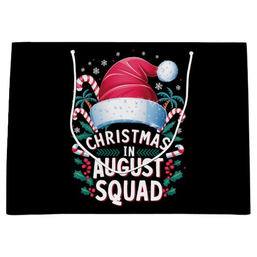 Kerstmis in augustus Squad Grappige Zomer Kerstmis Groot Cadeauzakje (Voorkant)