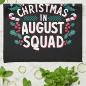 Kerstmis in augustus Squad Grappige Zomer Kerstmis Theedoek (Gevouwen)