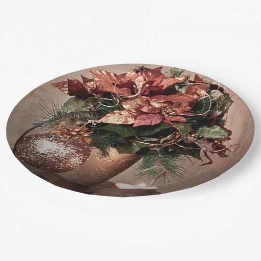 Kerstmis in Beige, Bruin en Brons Papieren Bordje (Gekanteld)