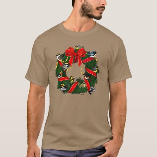 Kerstmis in Birdorable Warblers T-shirt (Voorkant)